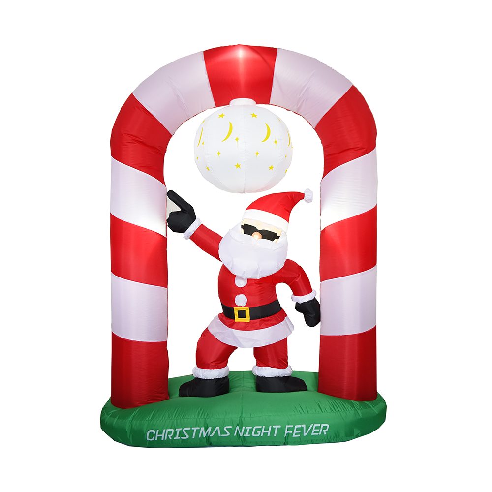 240CM Christmas inflatable disco santa under arch （led lights）