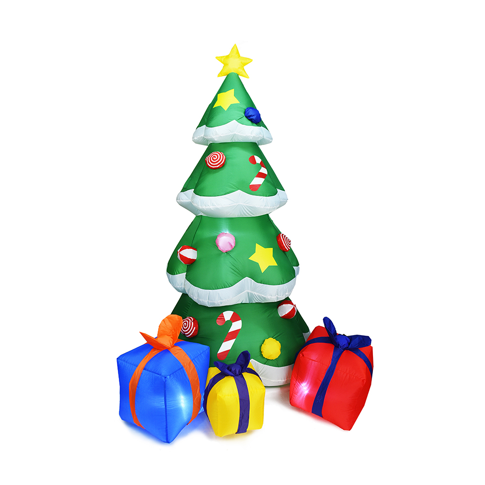 210cm Christmas inflatable christmas tree with 3 presents outdoor decoration （built-in led）