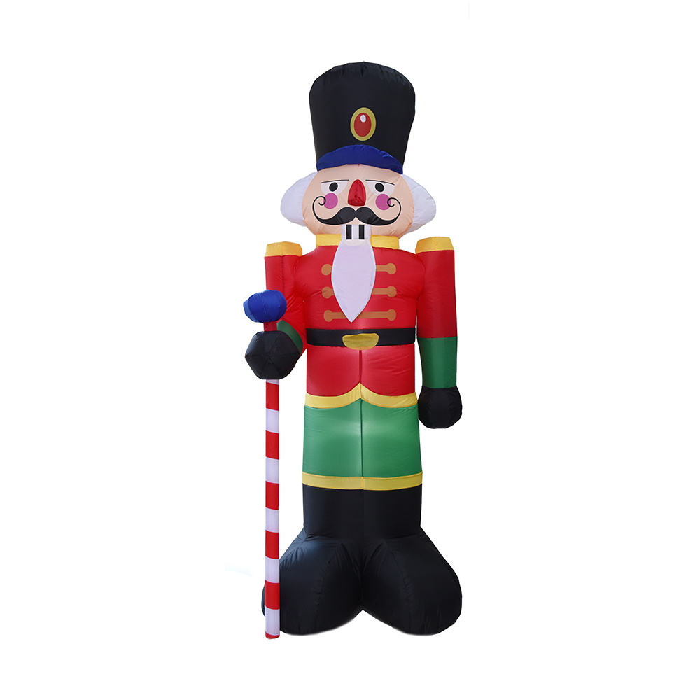 240cm Christmas inflatable nutcracker soldier outdoor decorations（built-in led lights）