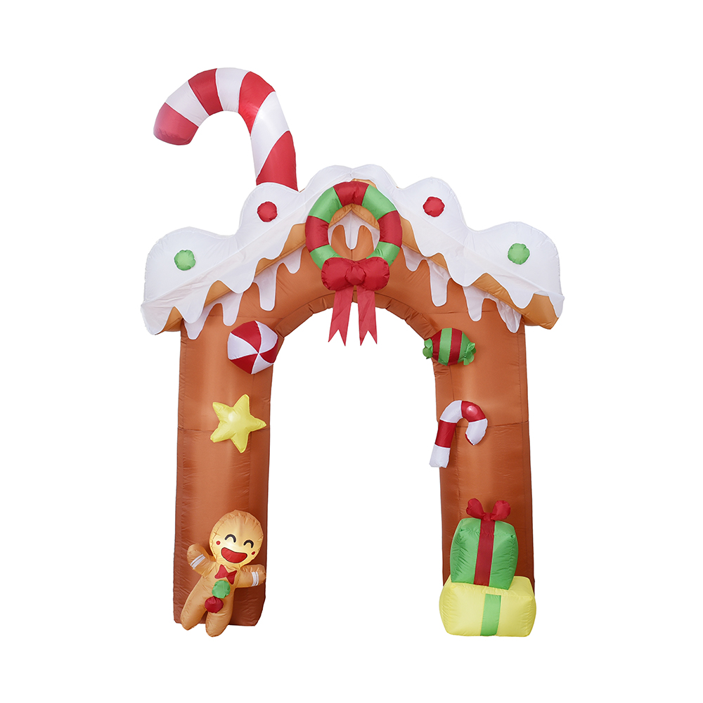 240cm Christmas inflatable gingerbread house arch outdoor decoration （led lights） 