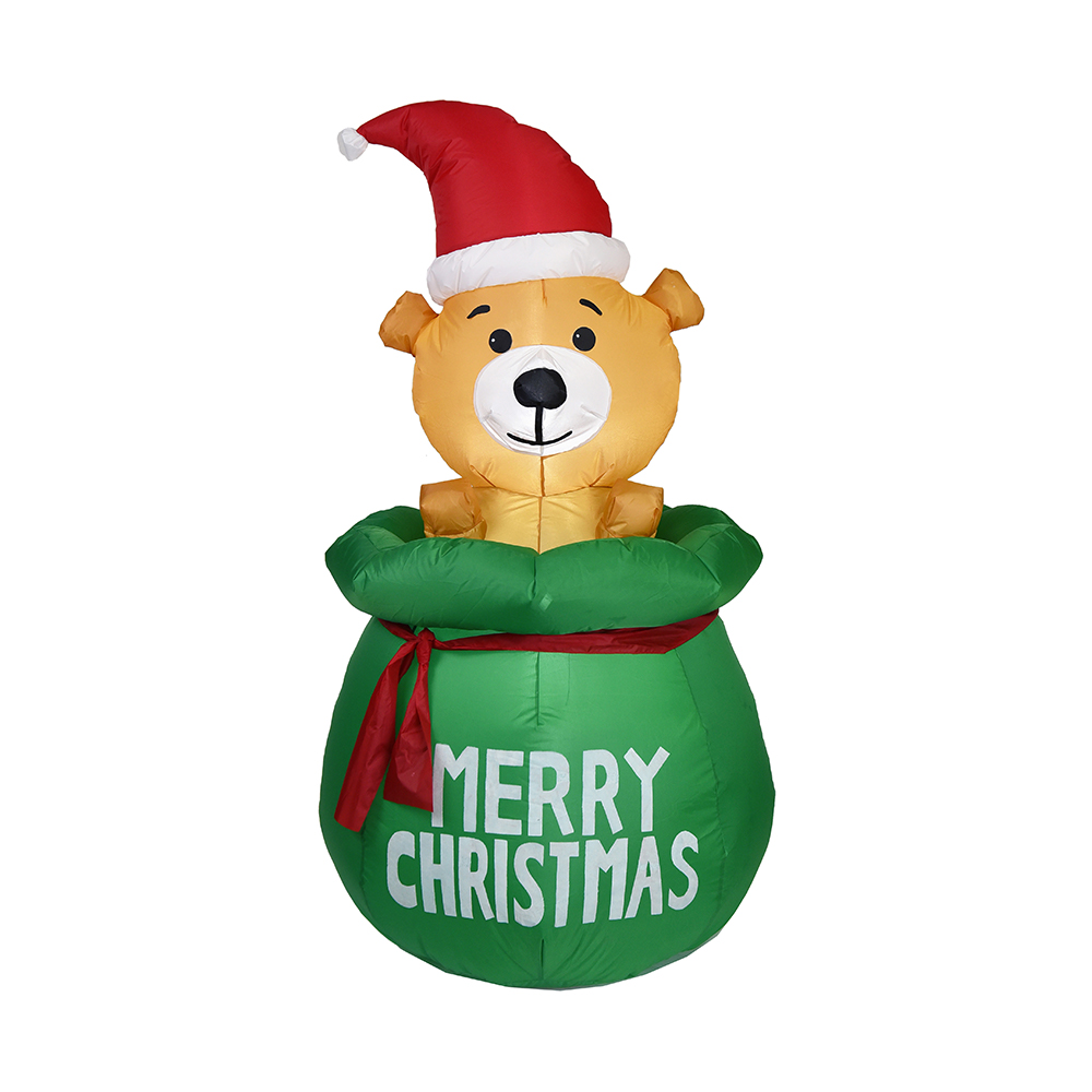150厘米圣诞充气泰迪熊户外装饰（内置LED灯）