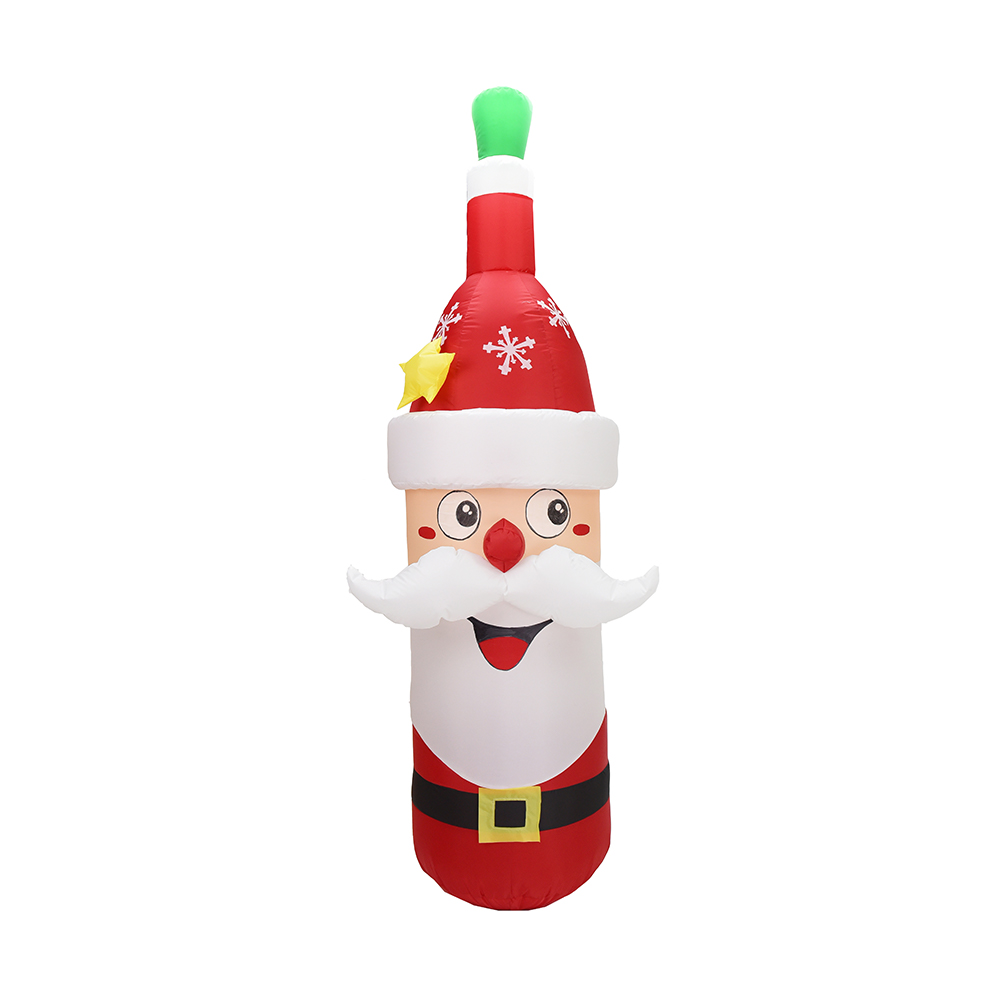 210CM Christmas inflatable wine bottle santa face' outdoor decoration（built-in led）