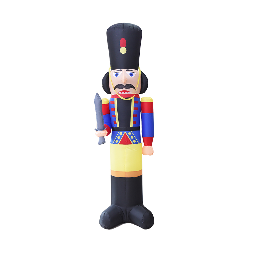 230cm Christmas inflatable nutcracker soldier outdoor decorations（built-in led lights）