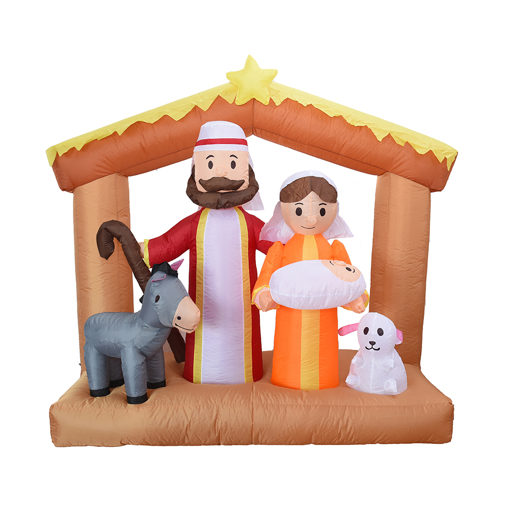 180CM Christmas inflatable nativity scene outdoor decoration（ led lights）