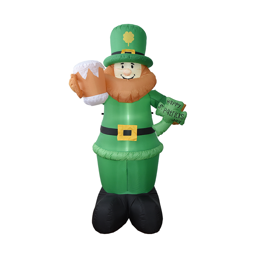 240cm Christmas St. Patrick's Day inflatable leprechaun with build-in leds