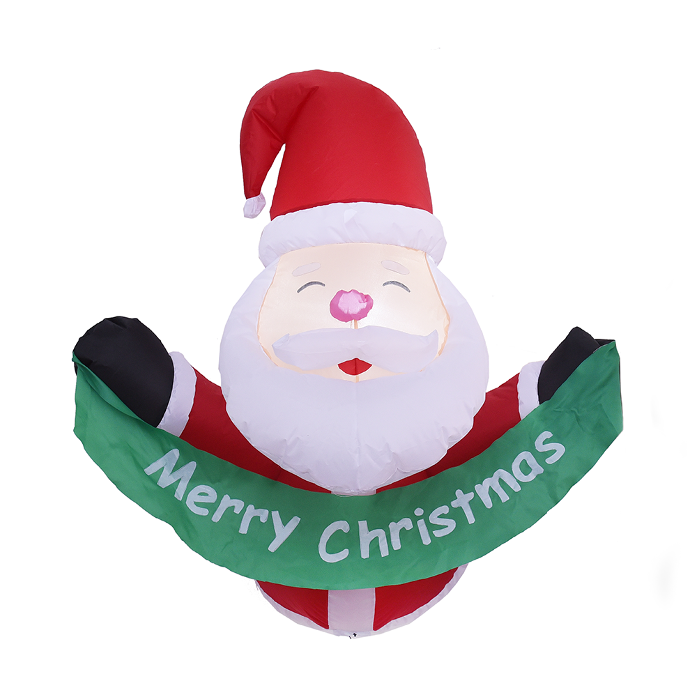 100cm Christmas inflatable decoration outdoor santa lean out from window  （built-in led）