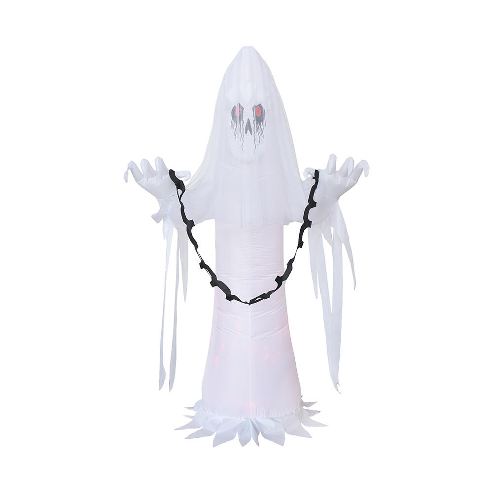 180cm Halloween inflatable fire flamle ghost outdoor decoration （built-in led）