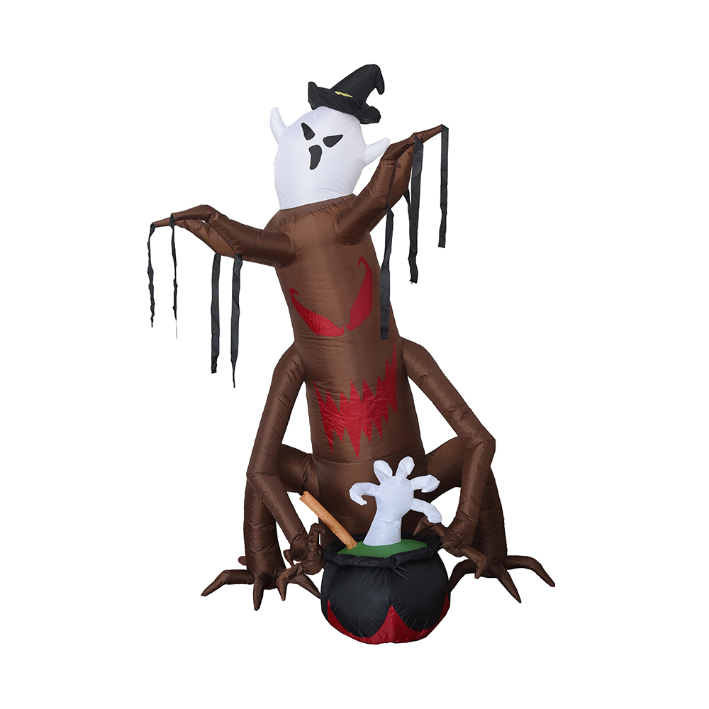 240cm Halloween inflatable ghost scary tree outdoor decoration （built-in led）