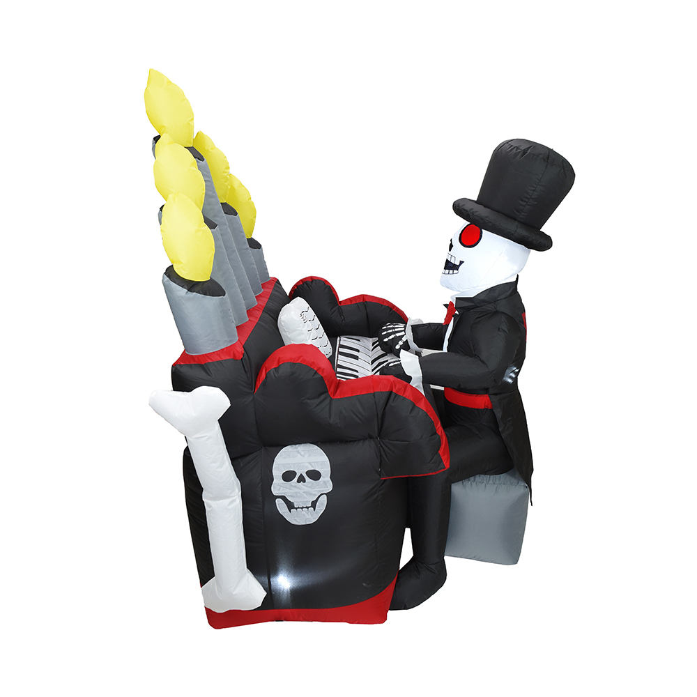 165cm Halloween inflatable ghost play piano outdoor decoration（built-in led）