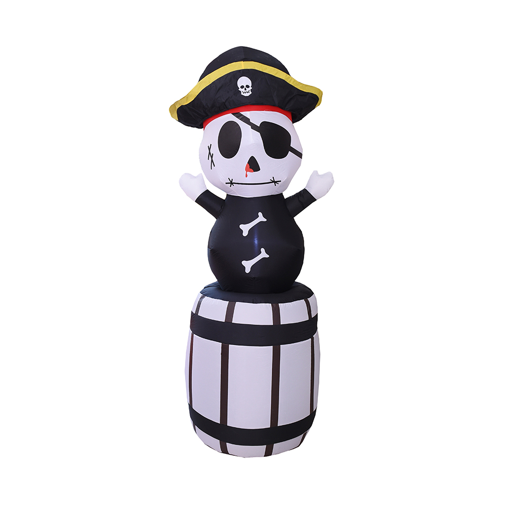 210cm Halloween inflatable pirate sitting on barrel outdoor decoration （built-in led）