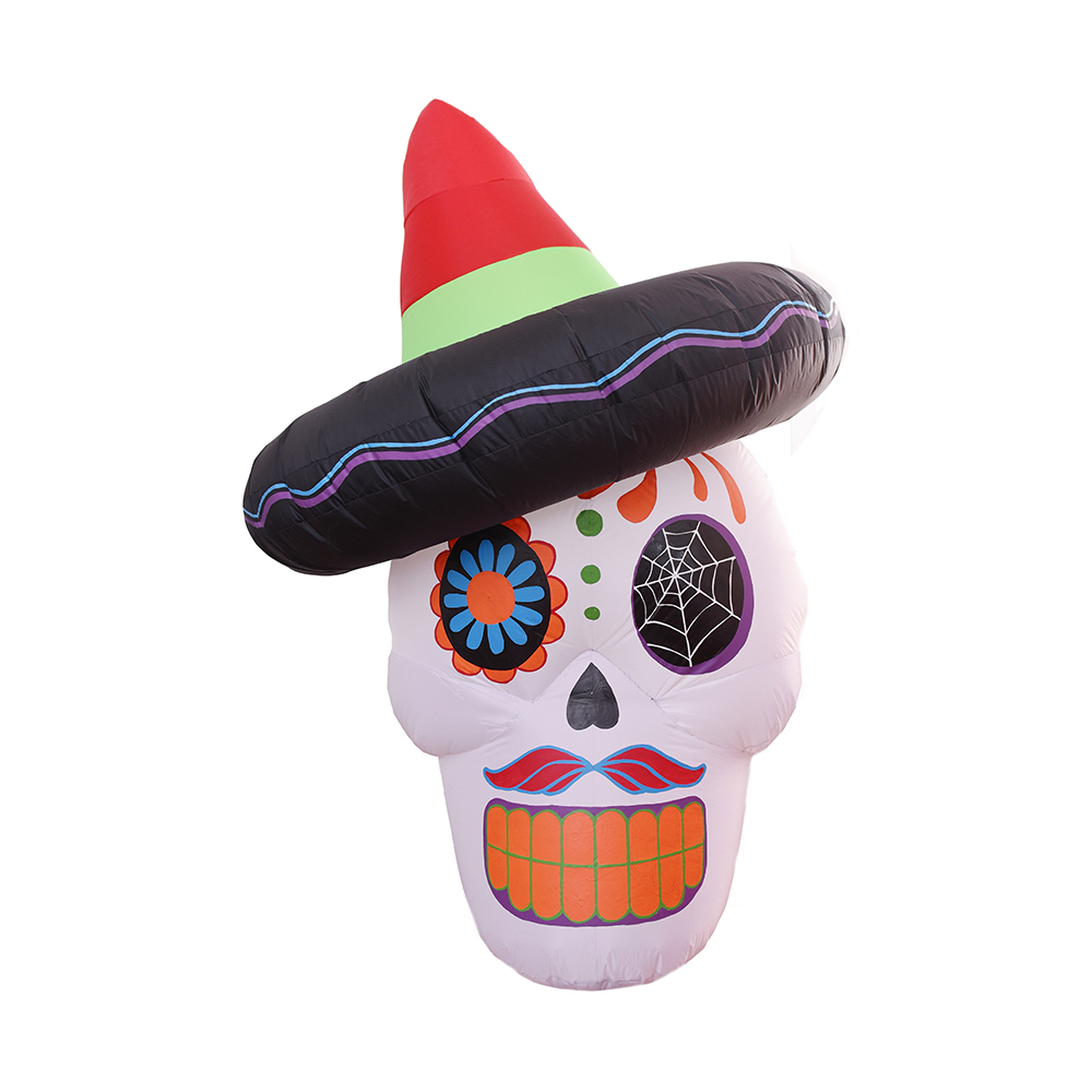 180cm Halloween inflatable skull outdoor decoration （built-in led）