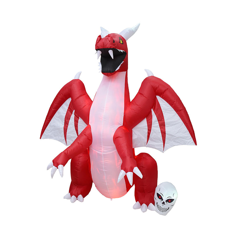 240cm Halloween inflatable fire flame red dragon outdoor decoration（built-in led）